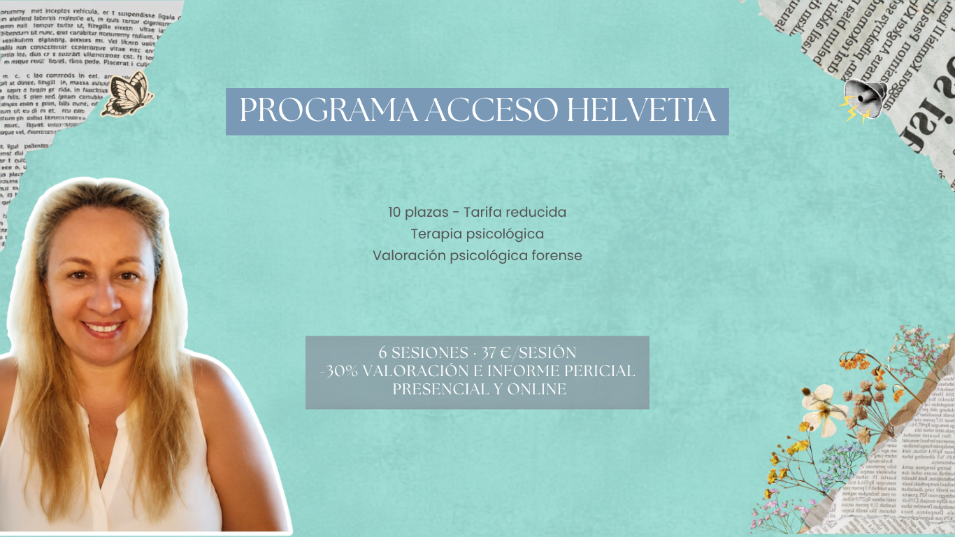 Portada del Programa Acceso Helvetia, una iniciativa de atención psicológica y psicología forense a tarifa reducida.
